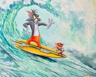 Tom and Jerry Artwork Hanna-Barbera Artwork Tandem Trouble in the Tube